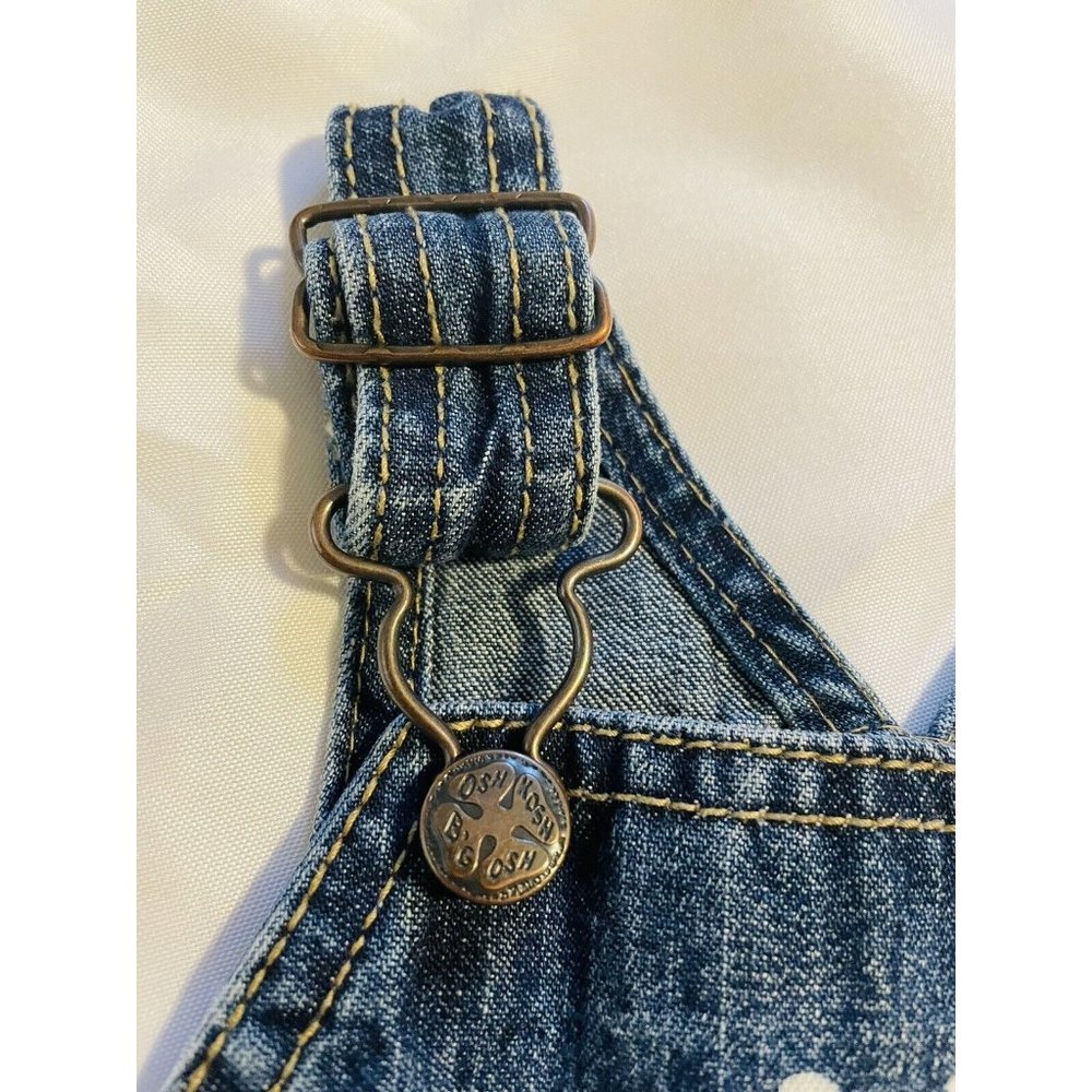 OshKosh B'gosh Vestbak Denim Bib Overalls Toddler 12 Months Blue Jeans Snaps - Picture 7 of 9